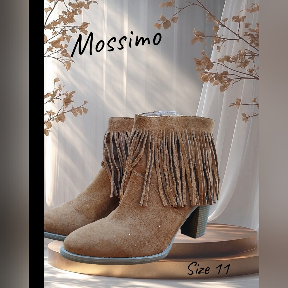 Mossimo Supply Co. Women's Rust Suede Fringe Ankle Boots